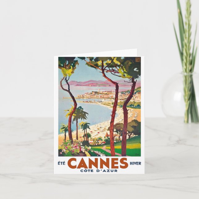 Carte Côte vintage d'Azur Cannes (Devant)