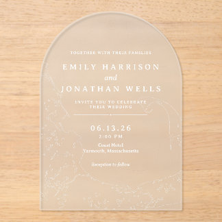 Carte Côtière de Cape Cod Invitation de Mariage en