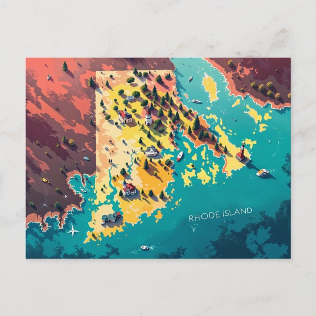 Carte côtière de Rhode Island (Devant)