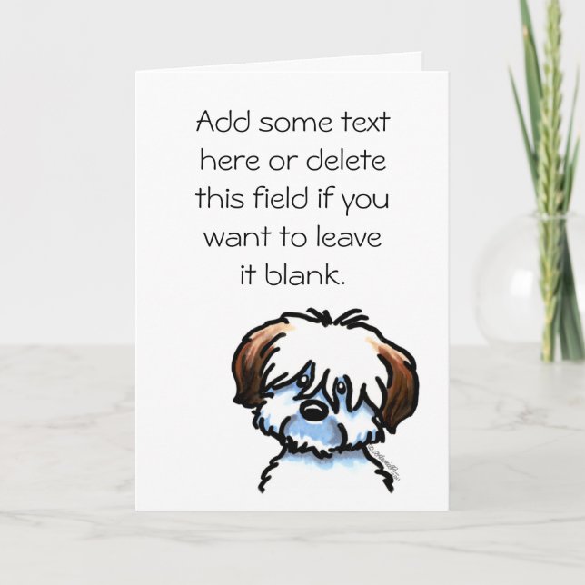 Carte Coton de Tulear Parle Salutation personnalisée (Devant)