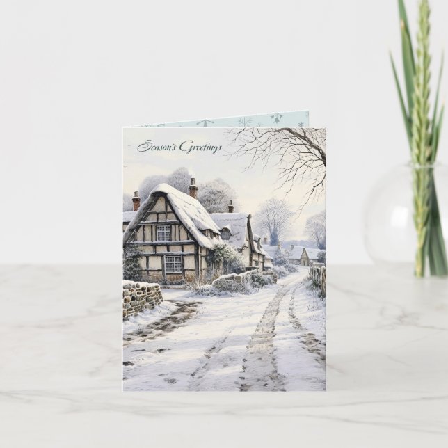 Carte Cottage neige Pays Paysage Noël (Devant)