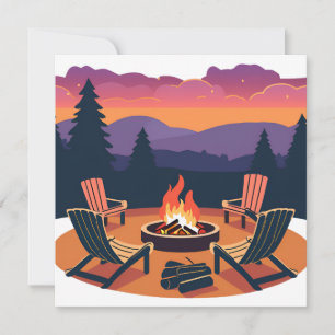 Carte Coucher de soleil au feu de camp