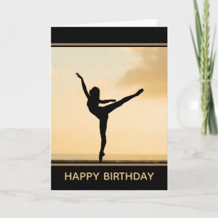 Carte Coucher de soleil Ballerina Arabesque   Joyeux ann