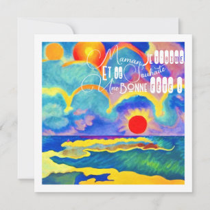 Carte coucher de soleil - Bonne fête Maman