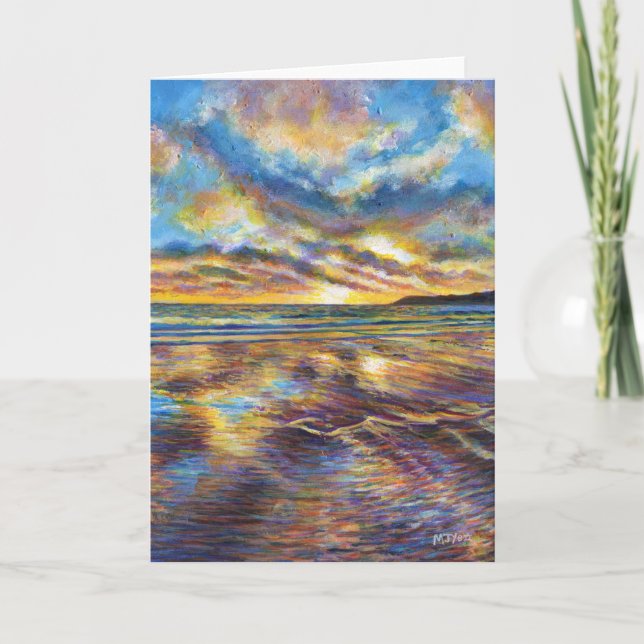 Carte Coucher de soleil de la plage de Gower (Pays de Ga (Devant)