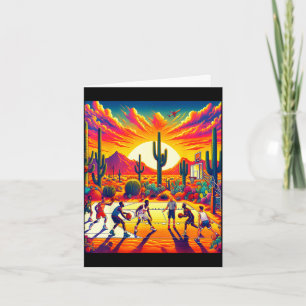 Carte coucher de soleil désert de Phoenix basketball_ va