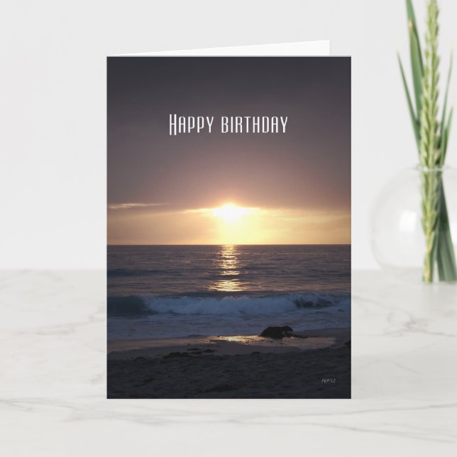 Carte Coucher de soleil du Pacifique, Joyeux anniversair (Devant)