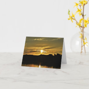 Carte Coucher de soleil d'une heure d'or sur le lac