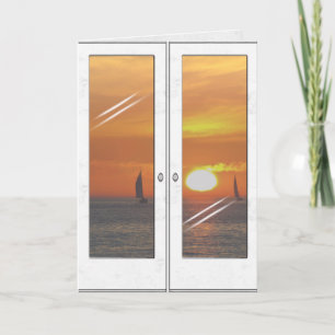 Carte coucher de soleil et voiliers