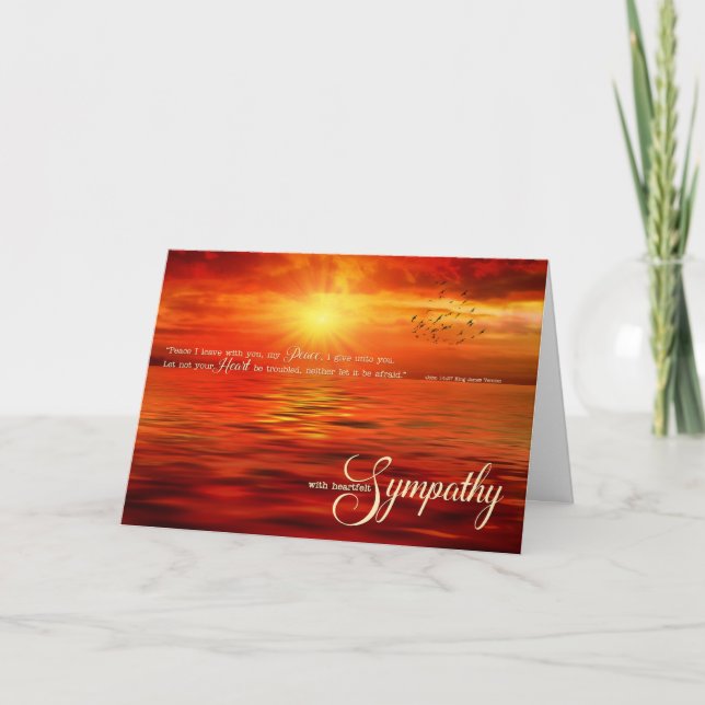 Carte Coucher de soleil religieux Jean 14:27 Sympathie d (Devant)