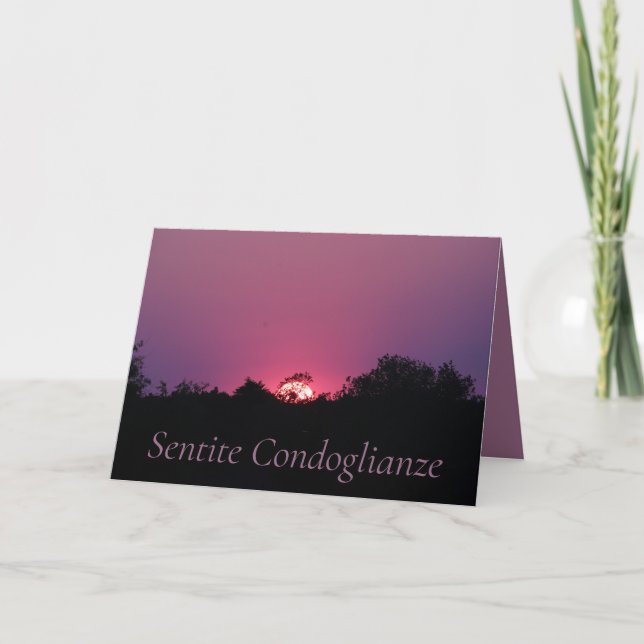 Carte Coucher de soleil rose Sympathie italienne (Devant)