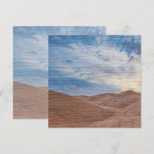 Carte Coucher de soleil sur dunes de sable sur photo gra