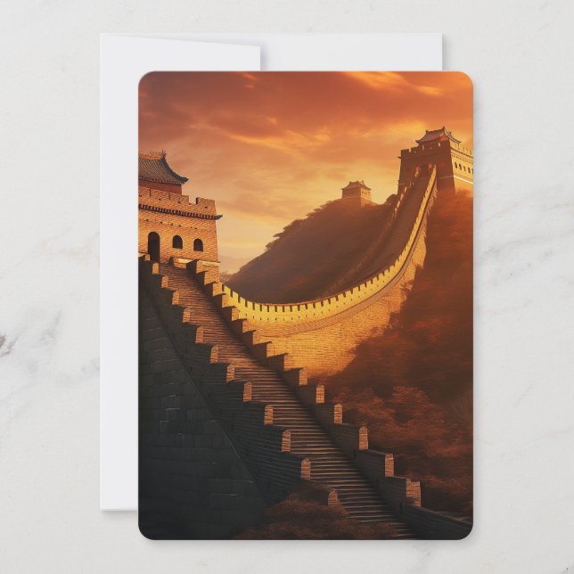Carte Coucher de soleil sur la Grande Muraille de Chine  (Devant)