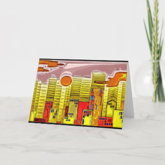 Carte Coucher de soleil sur la ville 4