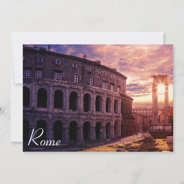 Carte Coucher de soleil sur le Colisée de Rome à Rome (Devant)