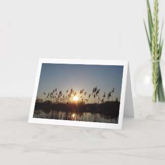 Carte coucher de soleil sur le lac