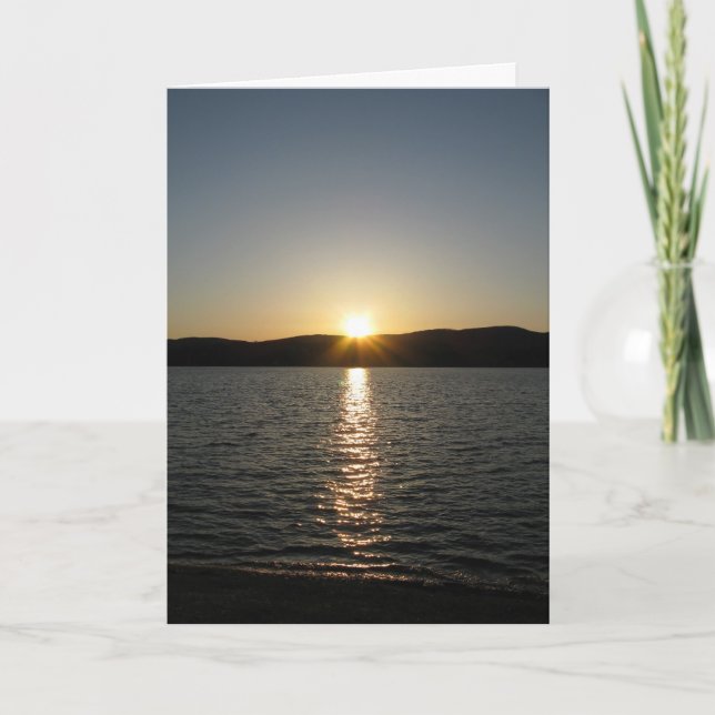 Carte Coucher de soleil sur le lac Onota : Vertical (Devant)