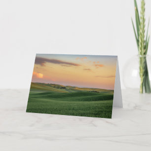 Carte Coucher de soleil sur les champs de blé   État de 