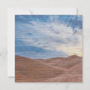 Carte Coucher de soleil sur les dunes de sable sur photo