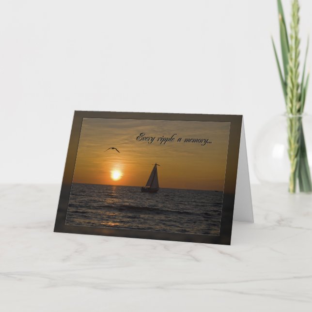 Carte Coucher de soleil sympa avec voilier (Devant)
