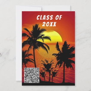 Carte Coucher de soleil tropical Votre QR Code Graduatio