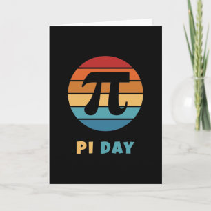 Carte Coucher de soleil vintage 3.14 Joyeux Jour Pi