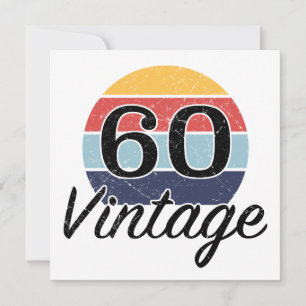 Carte Coucher de soleil vintage du 60e anniversaire