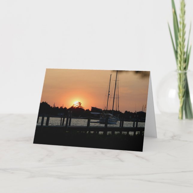 Carte Coucher du soleil 2 de port d'Ocracoke (Devant)
