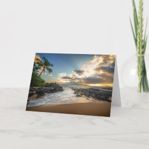 Carte Coucher du soleil de crique de plage de Makena