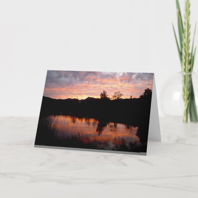 Carte Coucher du soleil de lac (Devant)