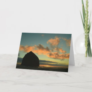 Carte Coucher du soleil de l'Orégon de plage de canon,