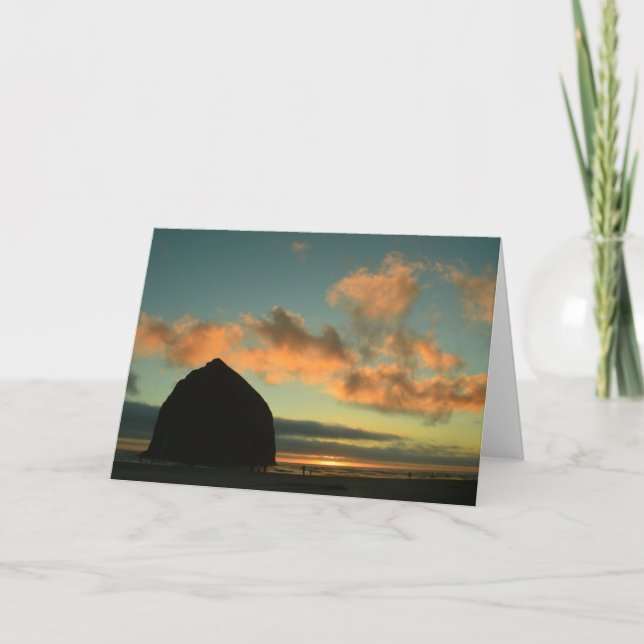 Carte Coucher du soleil de l'Orégon de plage de canon, (Devant)