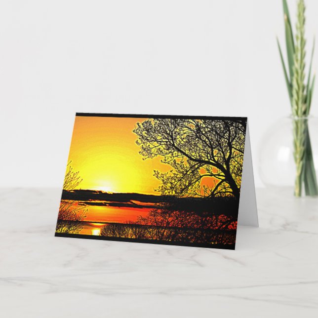 Carte Coucher du soleil de Winnebago de lac pensant à (Devant)