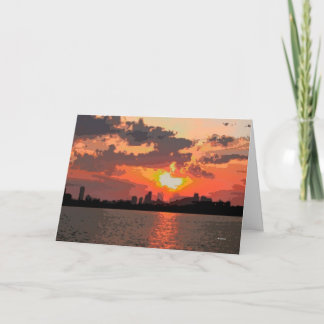 Carte Coucher du soleil--pensée à vous