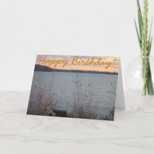 Carte Coucher du soleil sur le lac Shore "Joyeux anniver