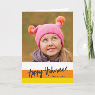 Carte Couleur Bloc Candy Corn Happy Halloween Photo