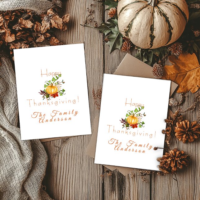 Carte Couleur citrouille bon thanksgiving (Créateur téléchargé)