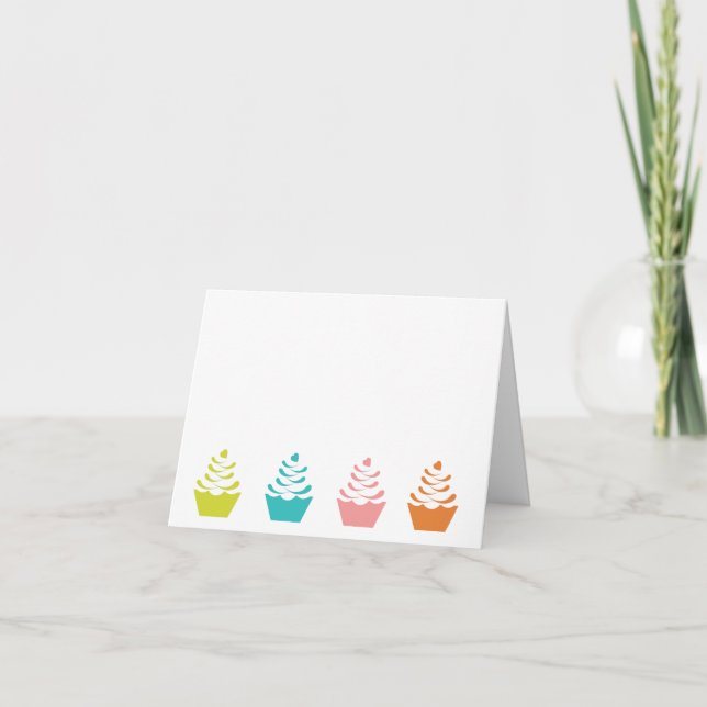 Carte couleur Cupcake Note (Devant)
