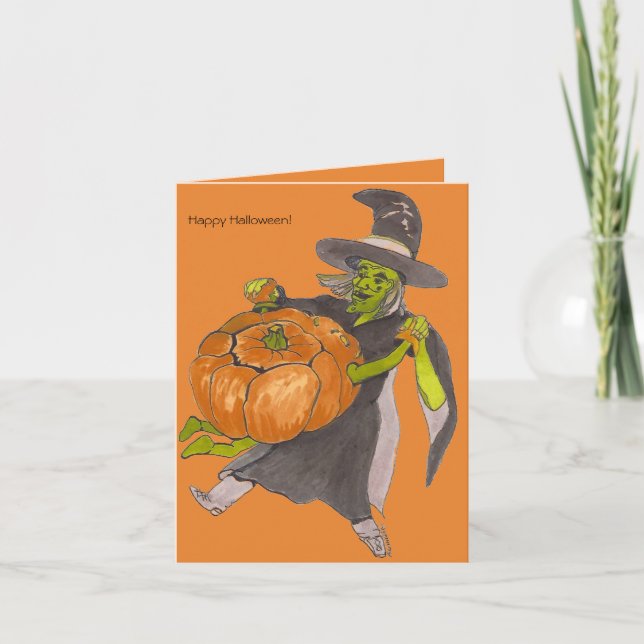 Carte Couleur de danse de citrouille de sorcière de (Devant)