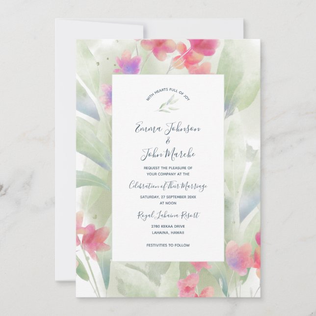 Carte Couleur de l'eau Plumeria (Devant)