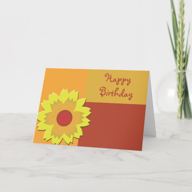 Carte Couleur de tournesol Bloc Joyeux anniversaire (Devant)