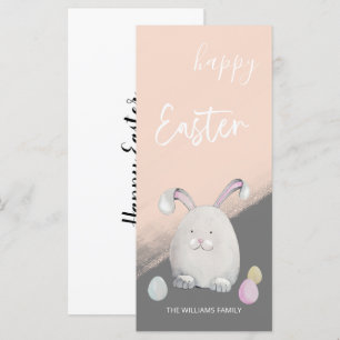 Carte Couleur d'eau blanche et joyeuse du lapin