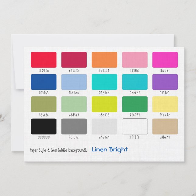 Carte Couleur, échantillon de lin brillant (Devant)