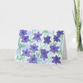 Carte Couleur Lunatique-Florale d'aquarelle de