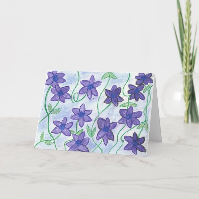 Carte Couleur Lunatique-Florale d'aquarelle de (Devant)