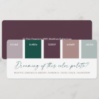 Carte couleur Mariage Emerald & Rose Gold