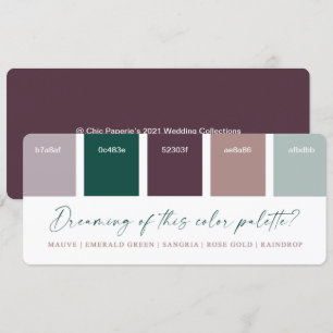 Carte couleur Mariage Emerald & Rose Gold