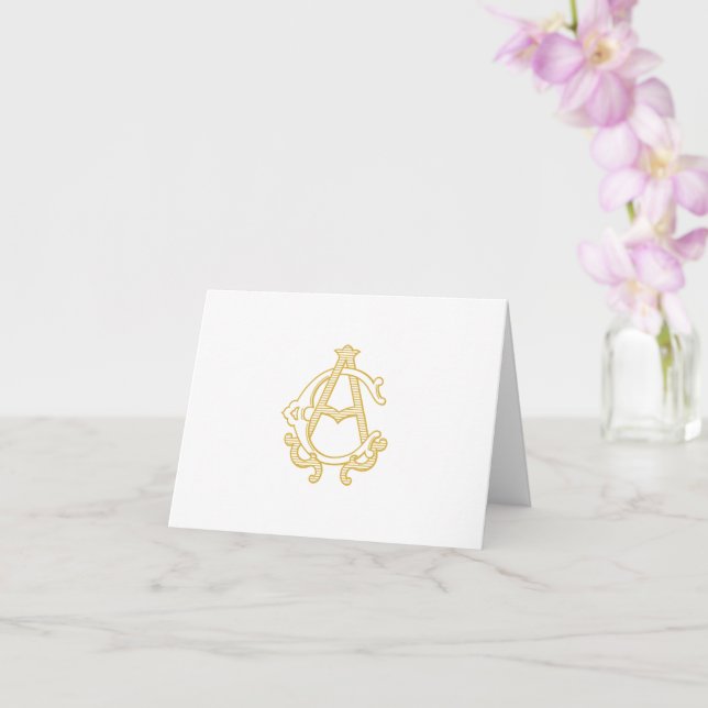 Carte COULEUR MODIFICATIVE AC monogramme CA monogramme M (Orchidée)