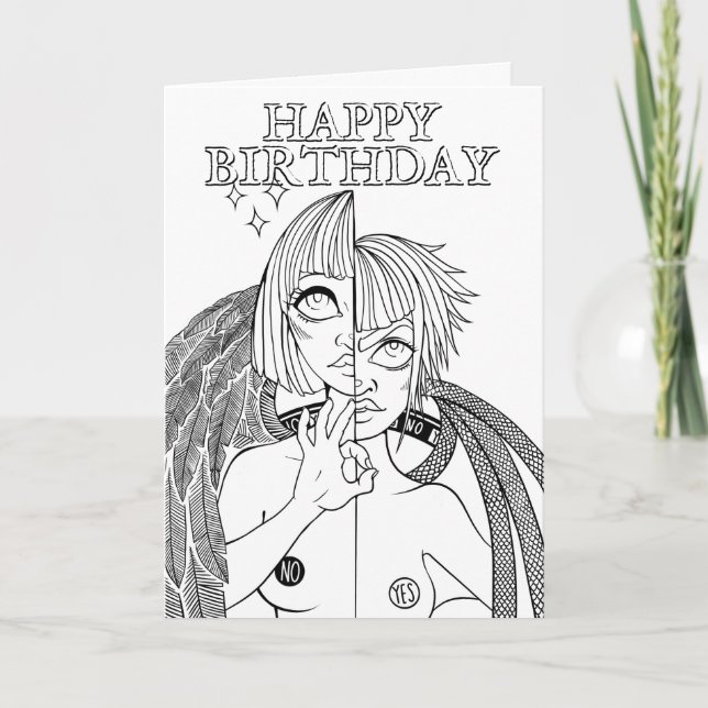 Carte Couleur Moi Dans Gemini Angel Demon Annime Anniver (Devant)