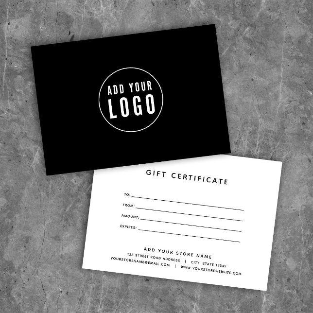 Carte Couleur personnalisée Moderne Ajouter un logo Cert (Créateur téléchargé)